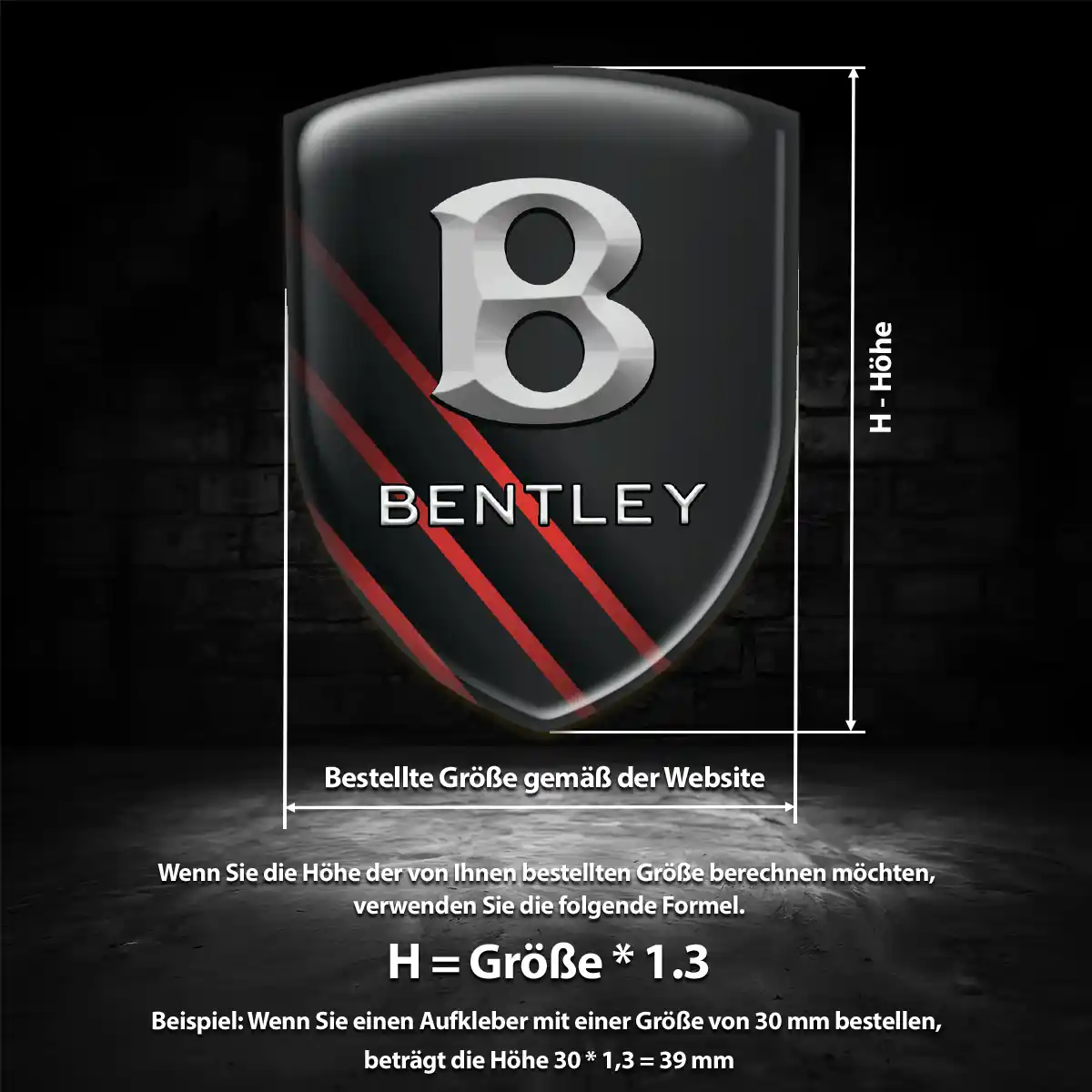 Bentley 3D Gel Aufkleber Wappen Auto Exterieurdesign