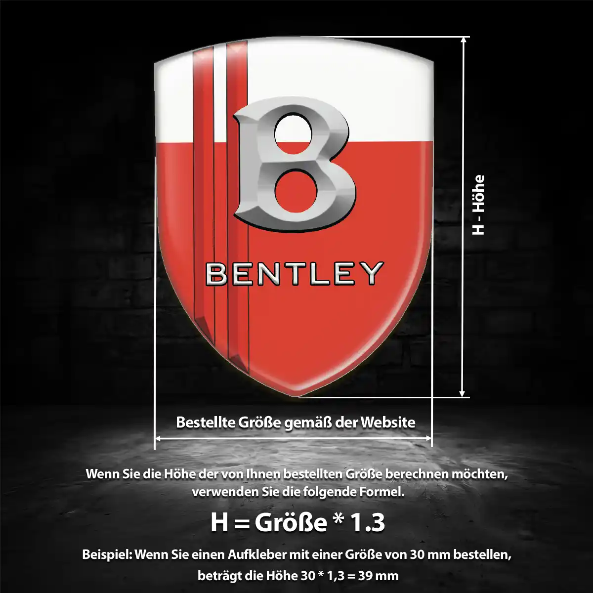 Bentley 3D Gel Aufkleber Wappen Auto Höchste Qualität