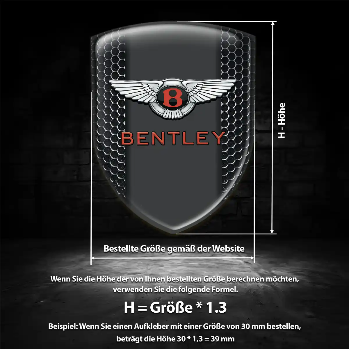 Bentley 3D Gel Aufkleber Wappen Auto Hochwertiges Harz