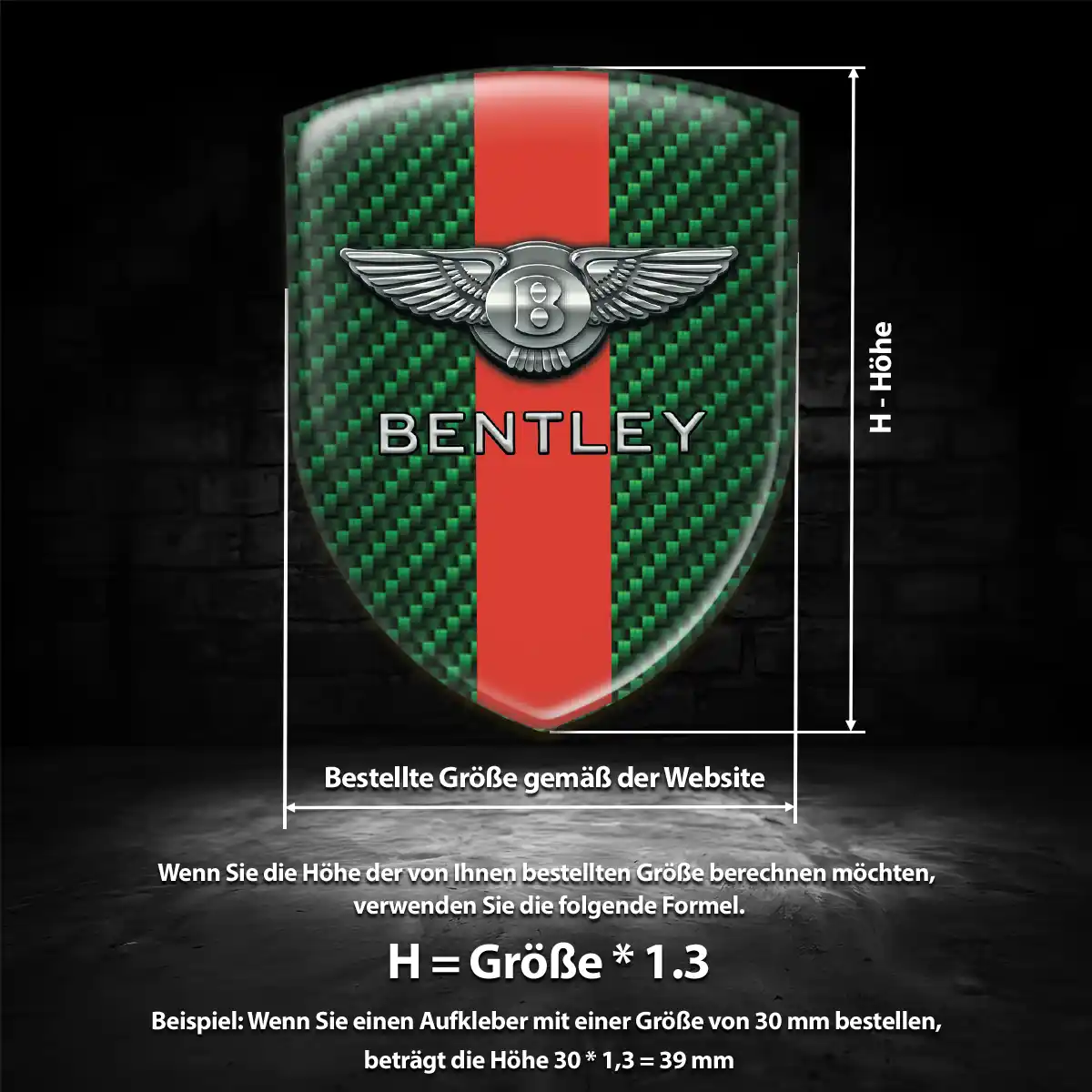 Bentley 3D Gel Aufkleber Wappen Auto Interieurdesign