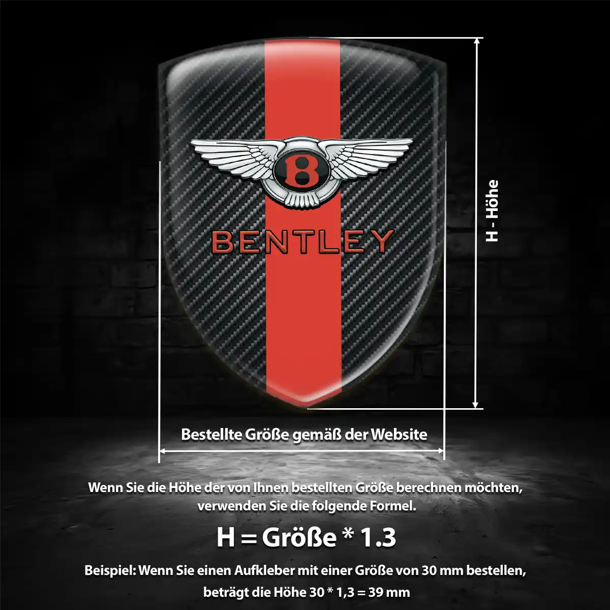 Bentley 3D Gel Aufkleber Wappen Auto Luxus-Edition