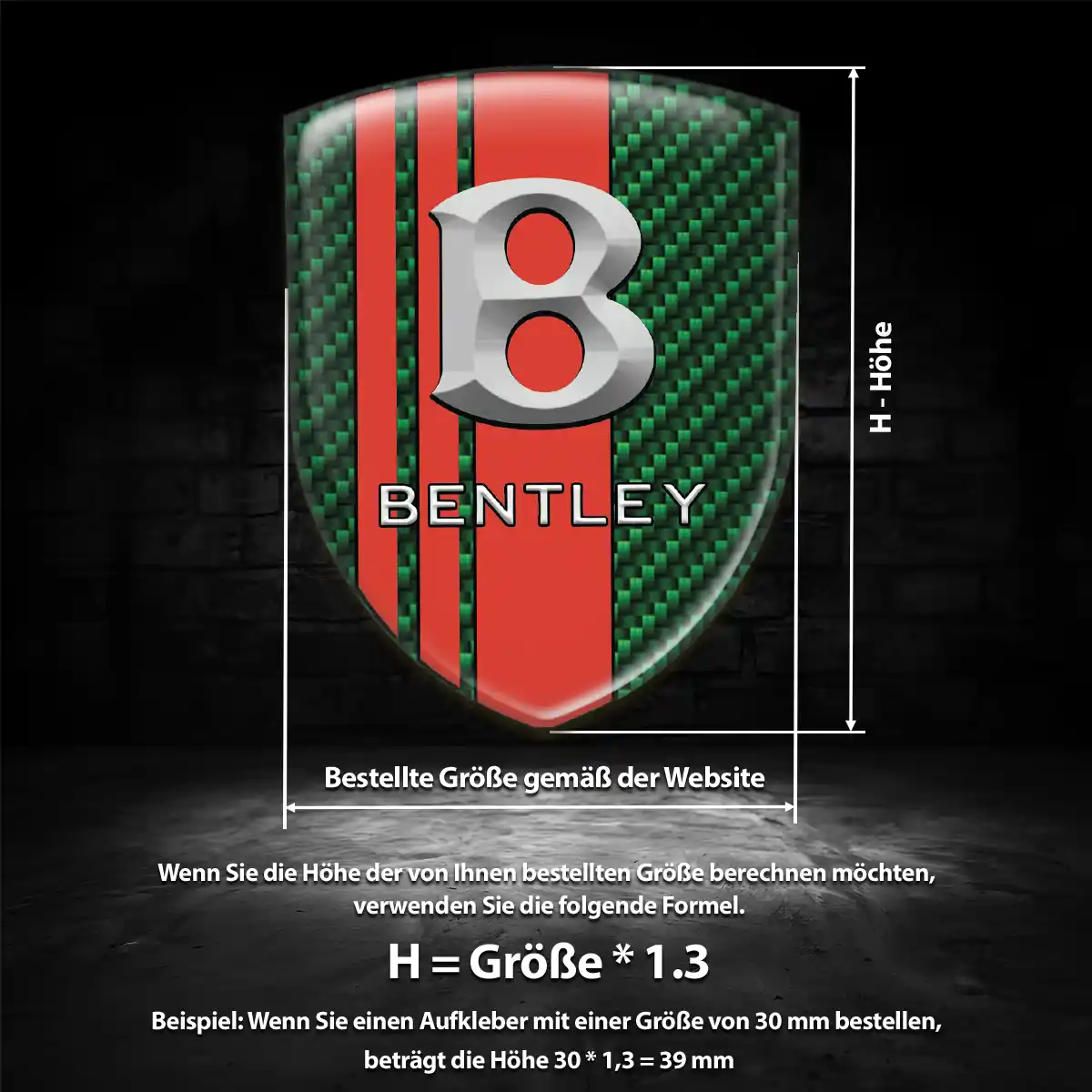 Bentley 3D Gel Aufkleber Wappen Auto Markenedition