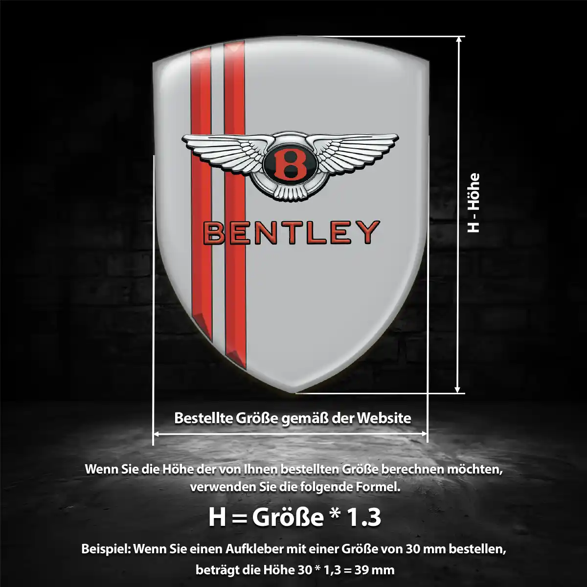 Bentley 3D Gel Aufkleber Wappen Auto Premium-Edition