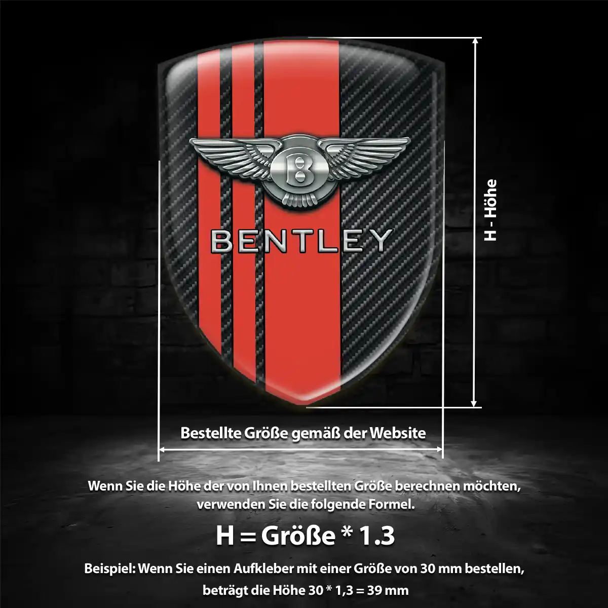 Bentley 3D Gel Aufkleber Wappen Auto Spitzenqualität