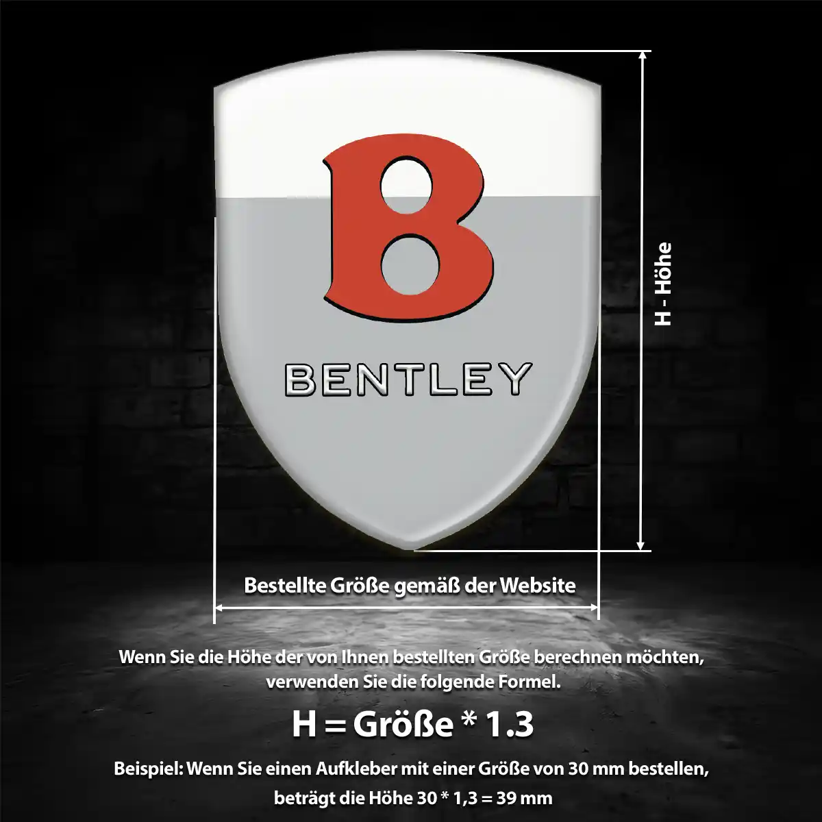 Bentley 3D Gel Aufkleber Wappen Auto Stilvolles Design