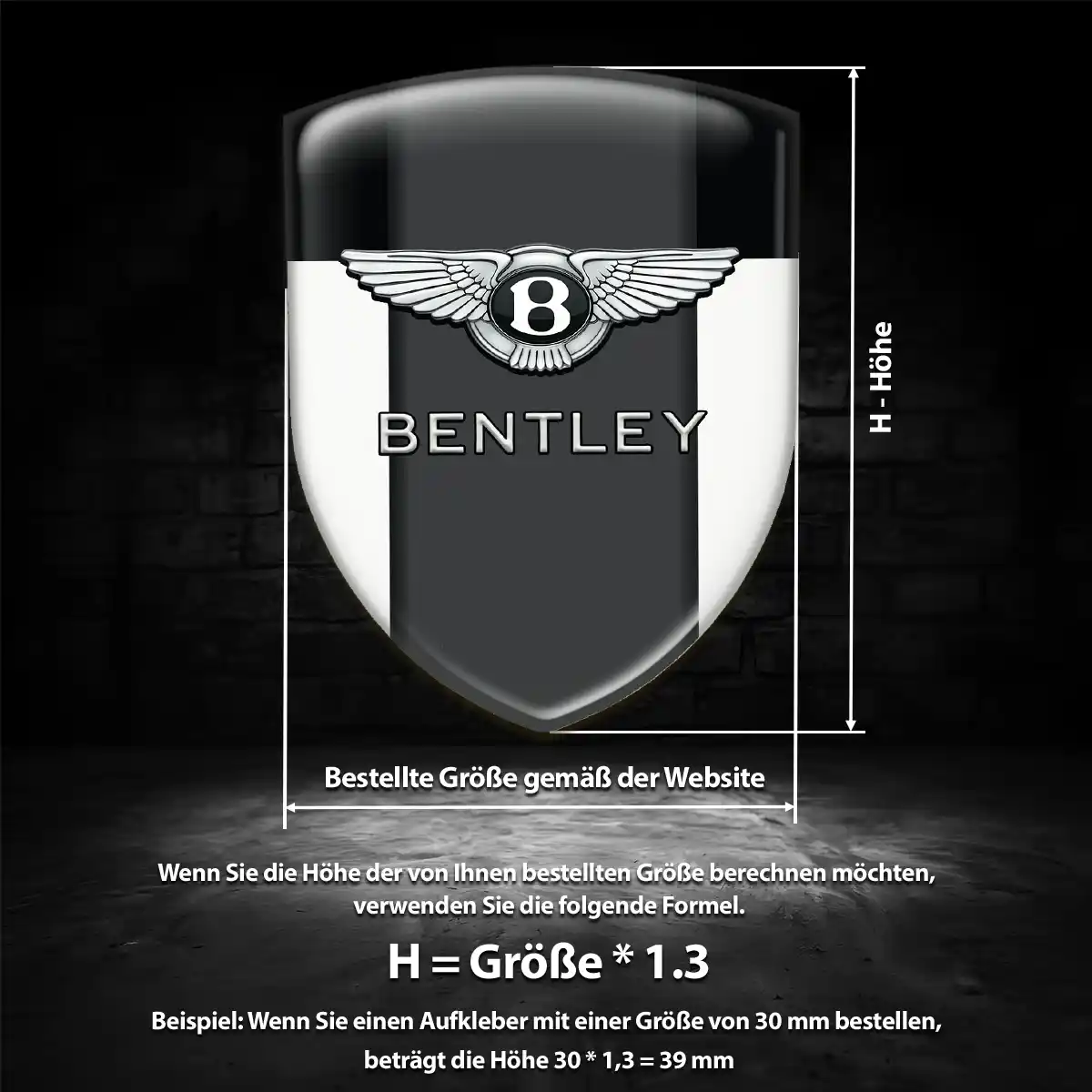 Bentley 3D Gel Aufkleber Wappen Überzeugende Qualität