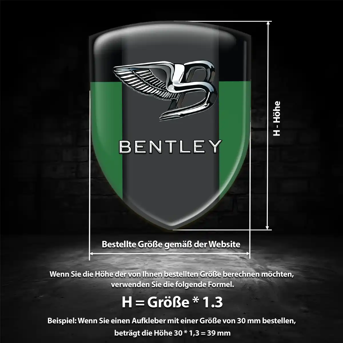 Bentley 3D Gel Aufkleber Wappen Hohe Qualität