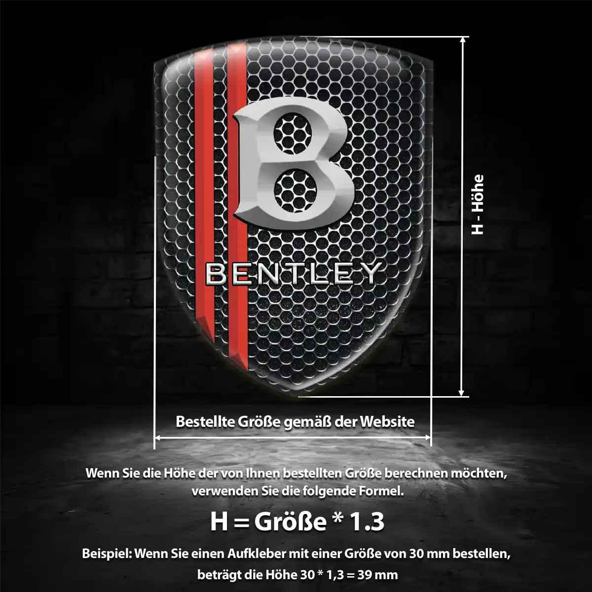 Bentley 3D Gel Aufkleber Wappen Limitierte Auflage