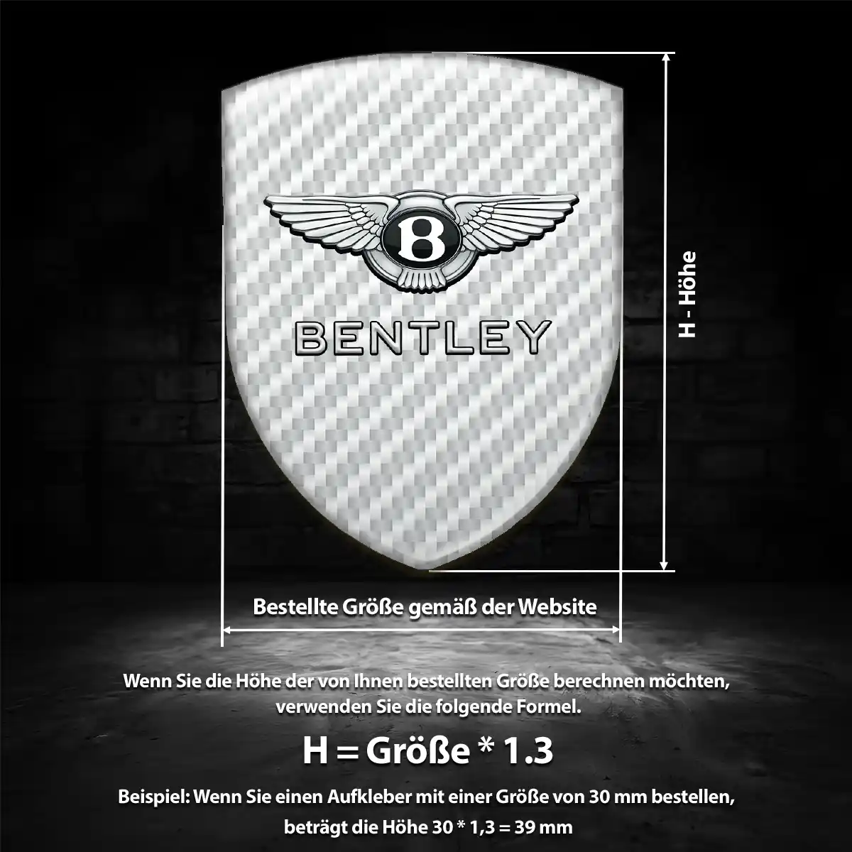 Bentley 3D Gel Aufkleber Wappen Markenedition