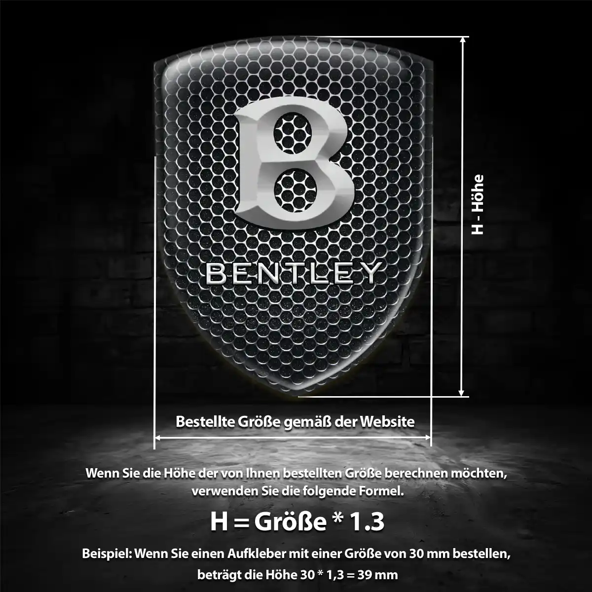 Bentley 3D Gel Aufkleber Wappen Premium-Edition
