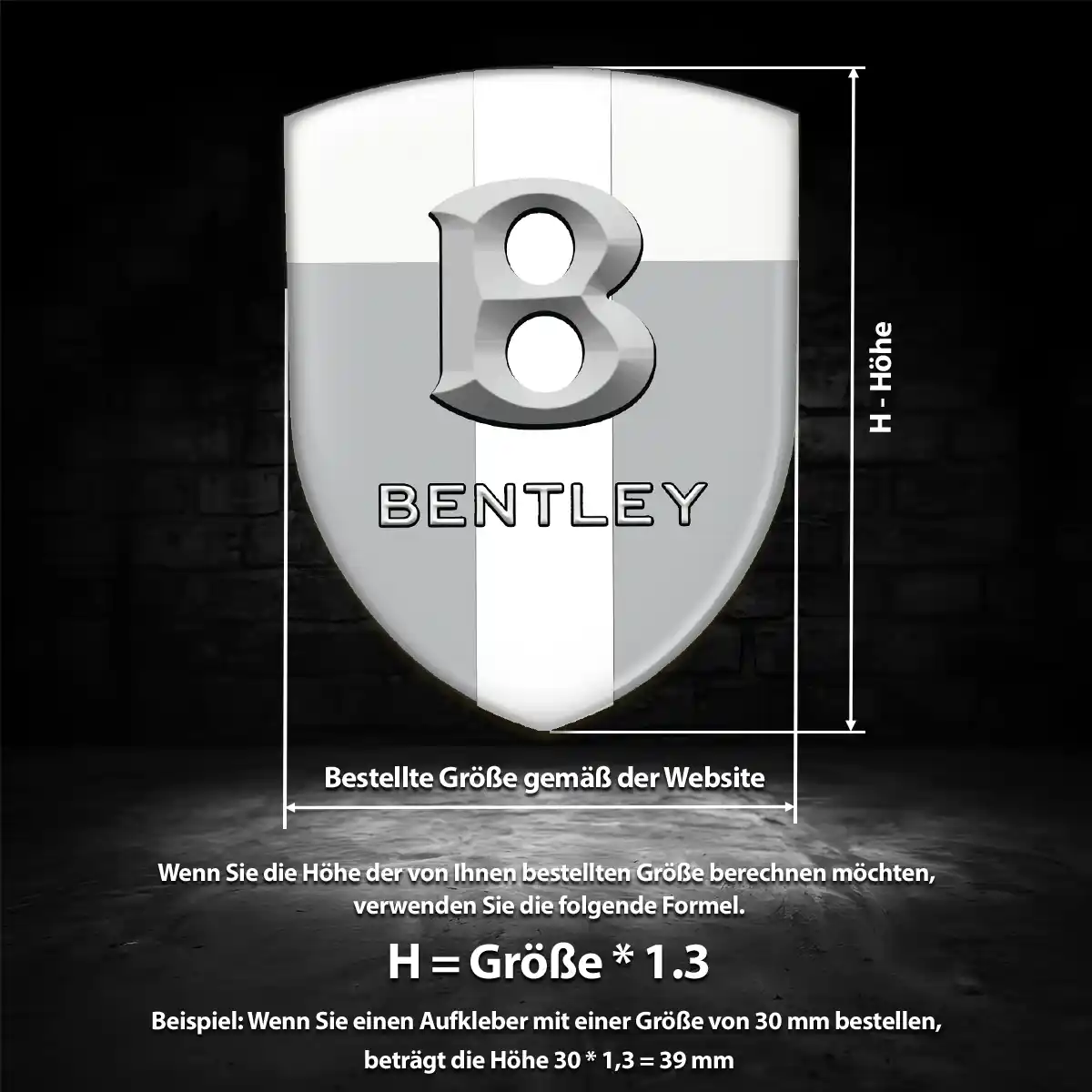Bentley 3D Gel Aufkleber Wappen Premiumqualität