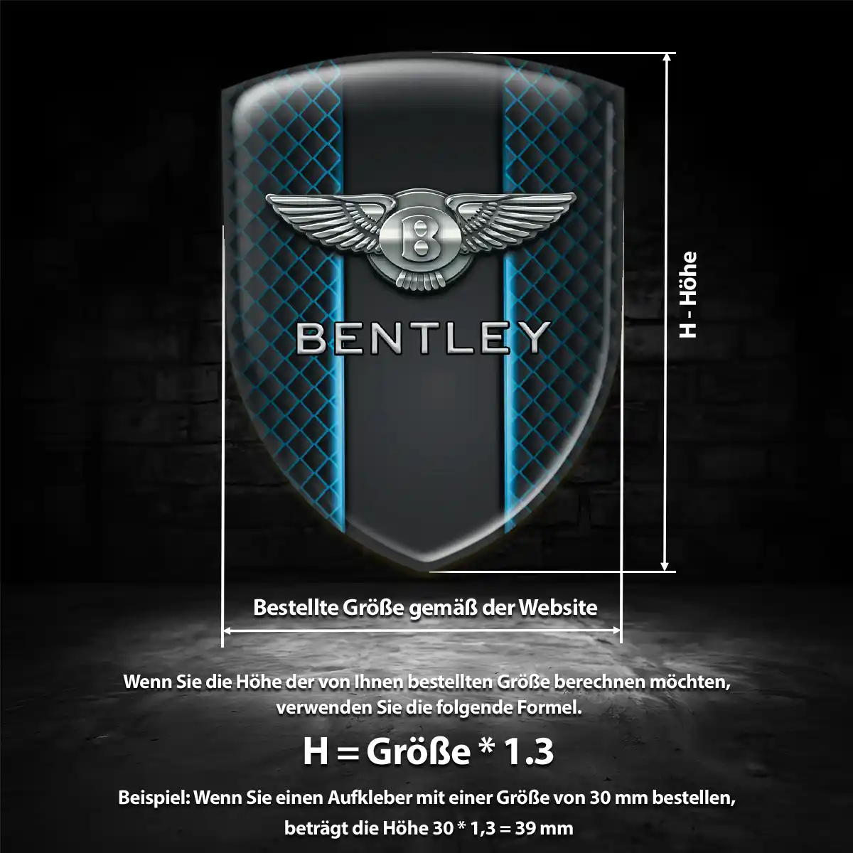 Bentley 3D Gel Aufkleber Wappen Spitzenqualität