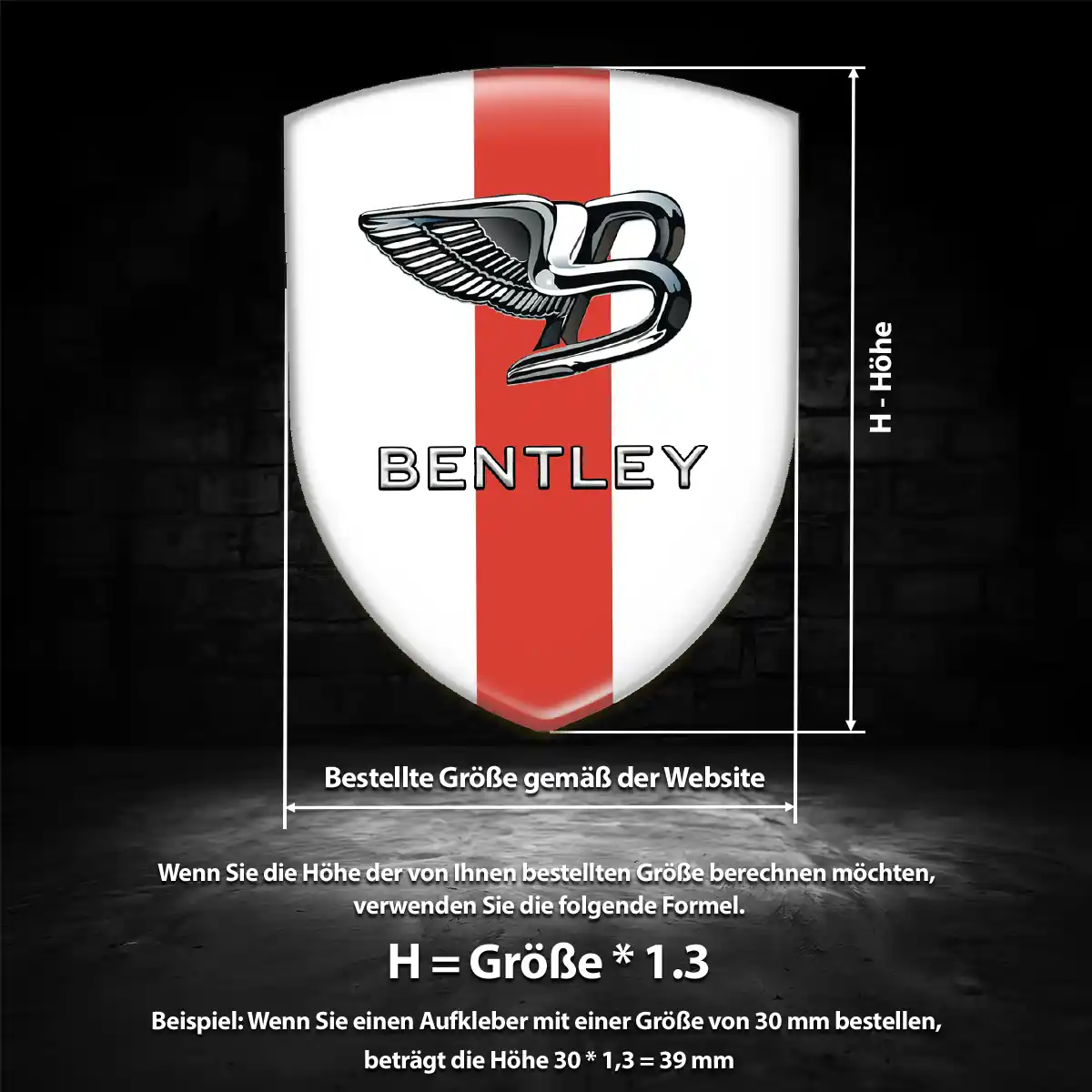 Bentley 3D Gel Aufkleber Wappen Tuningfahrzeug