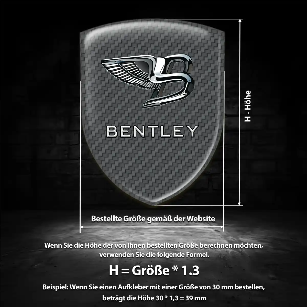 Bentley Aufkleber 3D Gel Emblem Anspruchsvolles Design