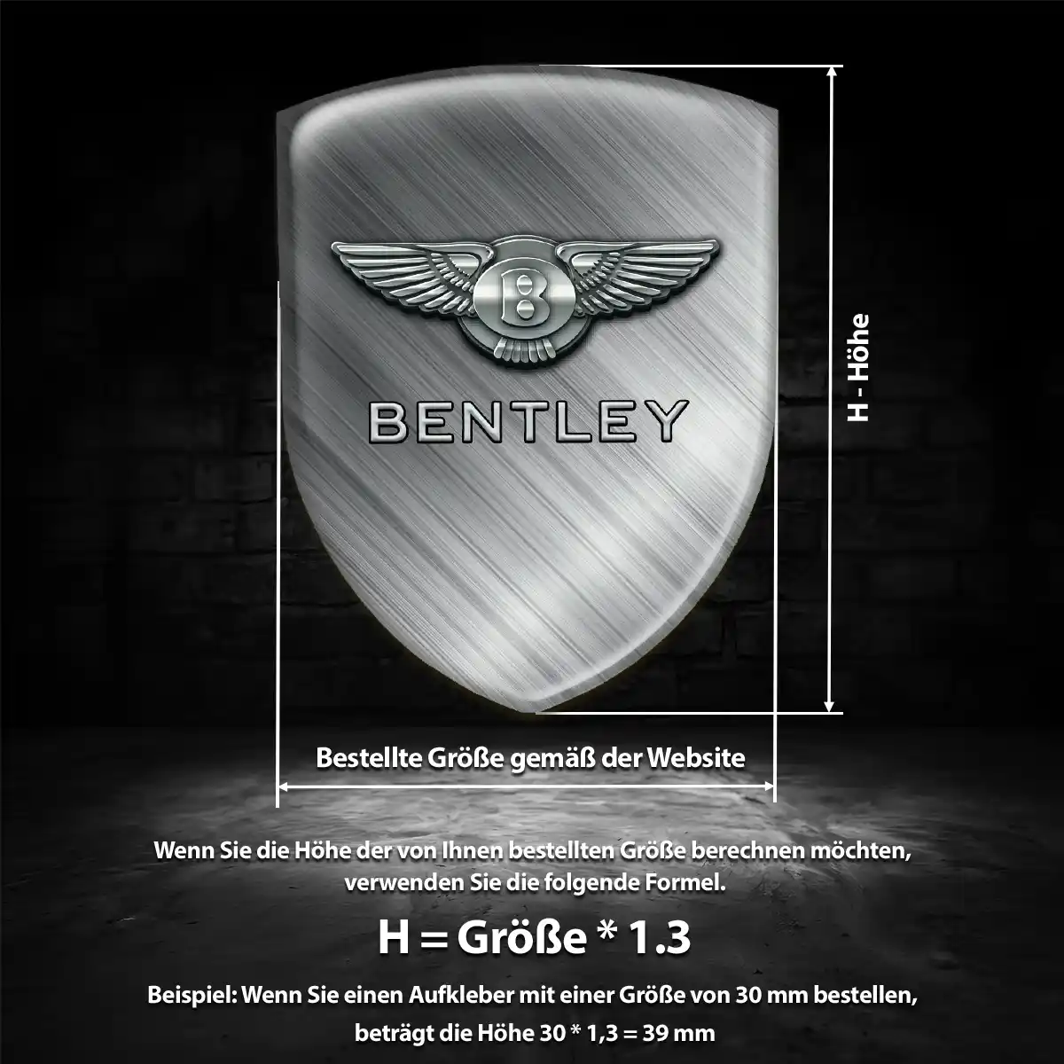 Bentley Aufkleber 3D Gel Emblem Auto Elegantes Design