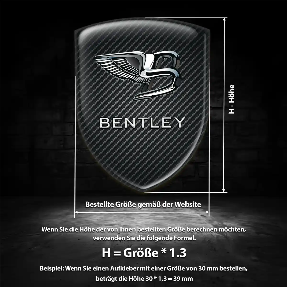 Bentley Aufkleber 3D Gel Emblem Auto Hochwertiges Harz