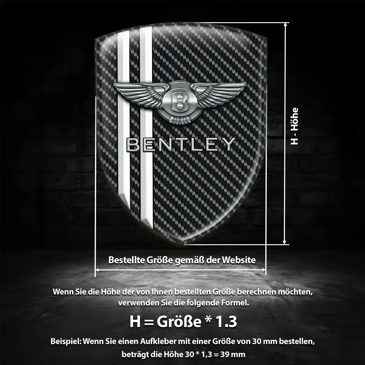 Bentley Aufkleber 3D Gel Emblem Auto Interieurdesign