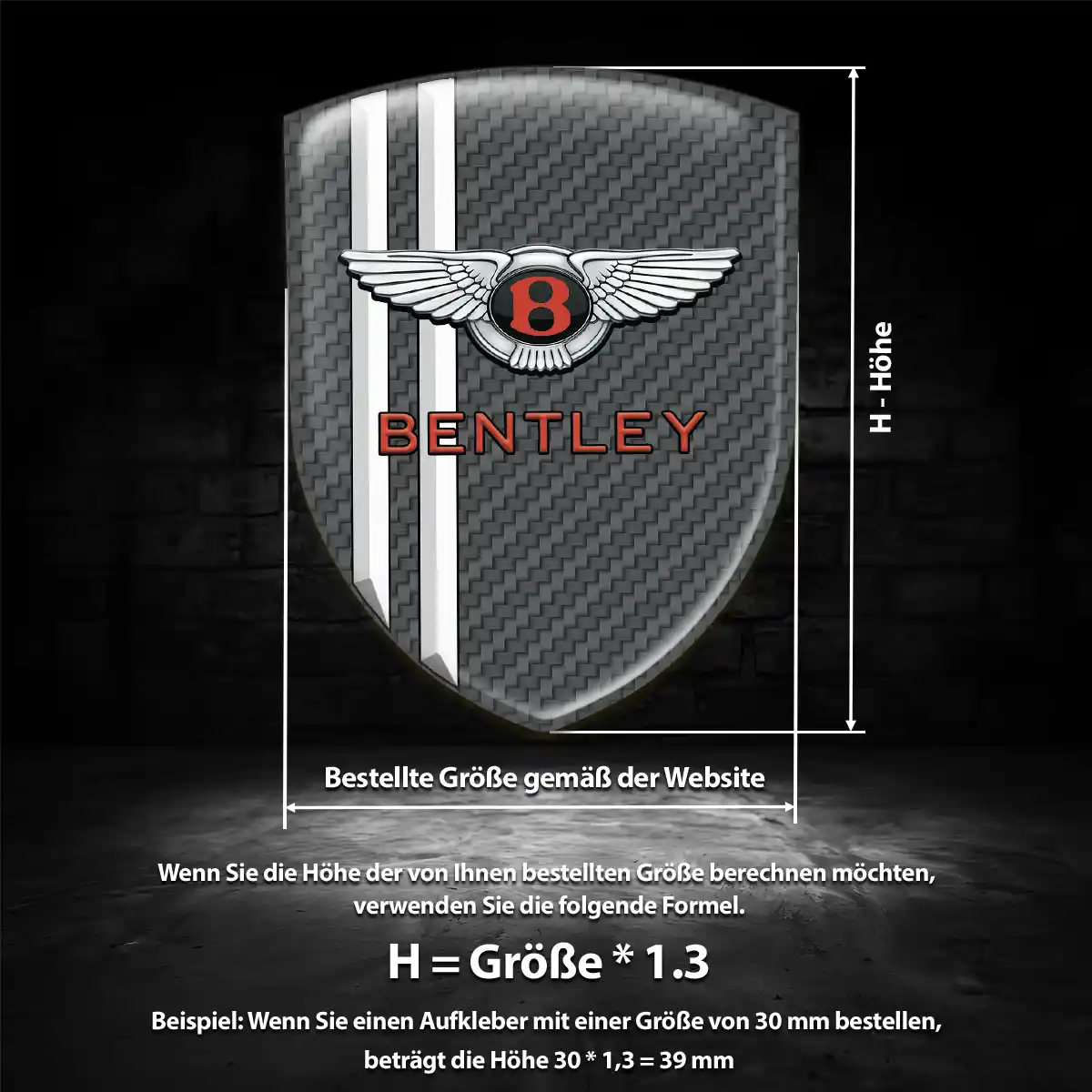 Bentley Aufkleber 3D Gel Emblem Auto Stilvolles Design
