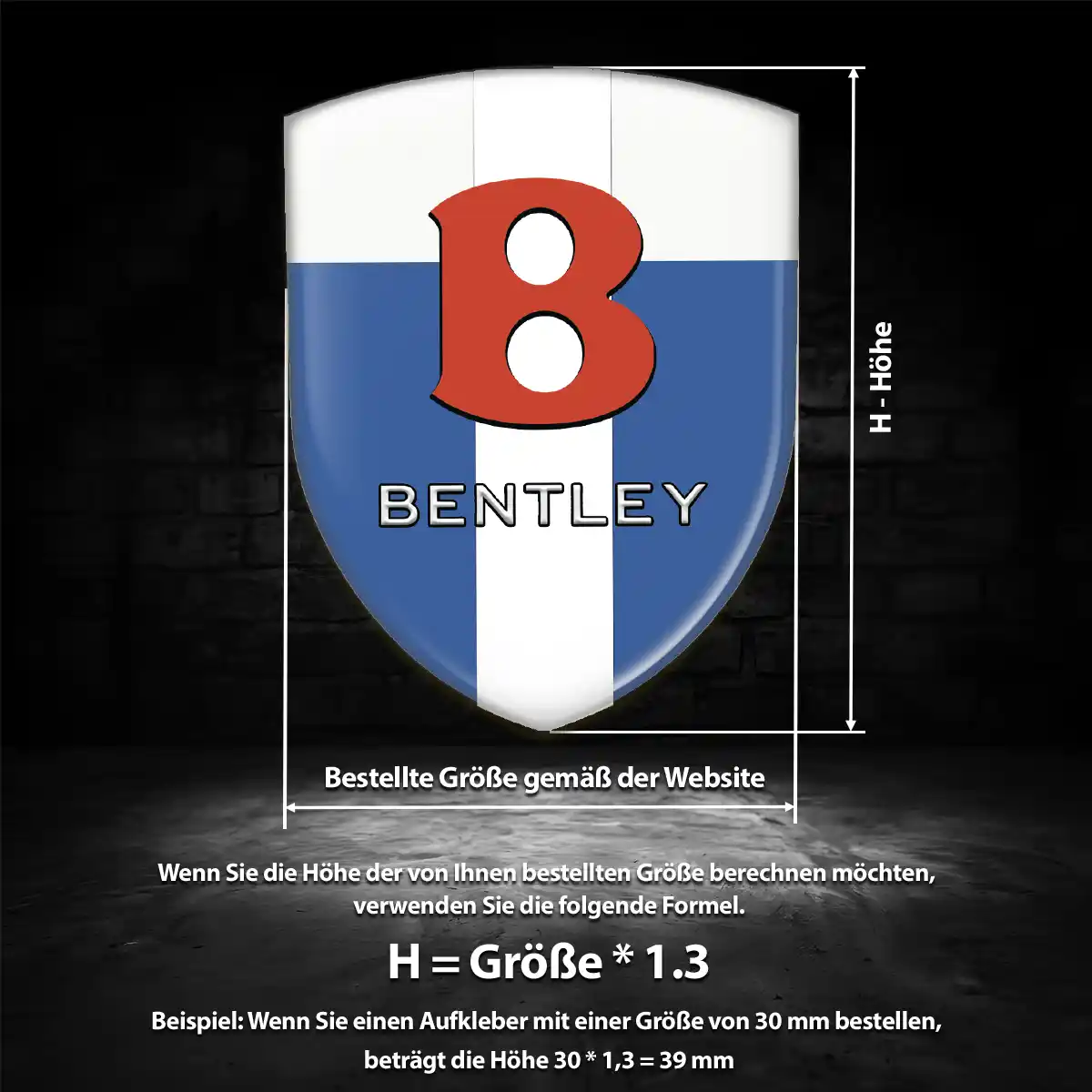 Bentley Aufkleber 3D Gel Emblem Überzeugende Qualität