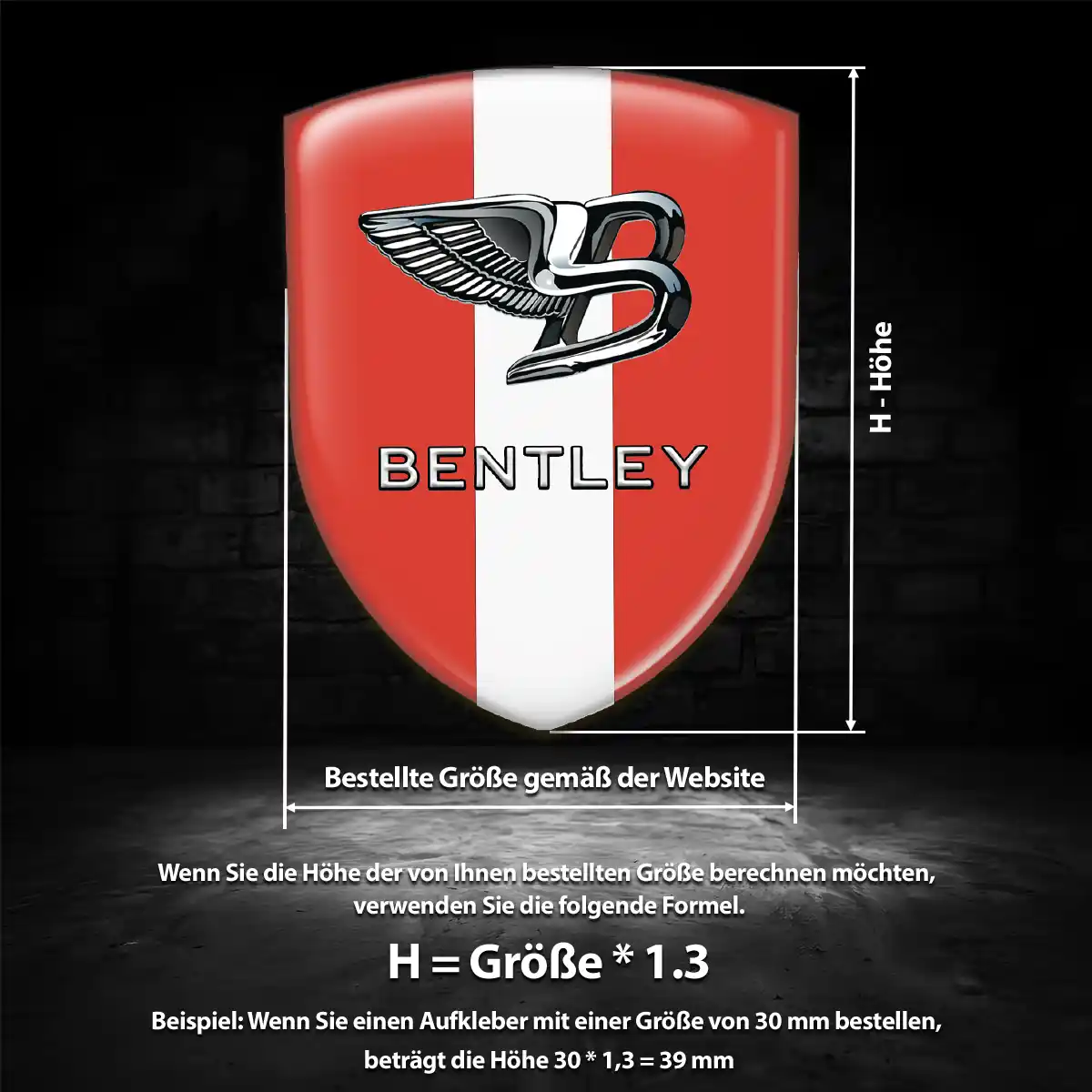 Bentley Aufkleber 3D Gel Emblem Edles Design