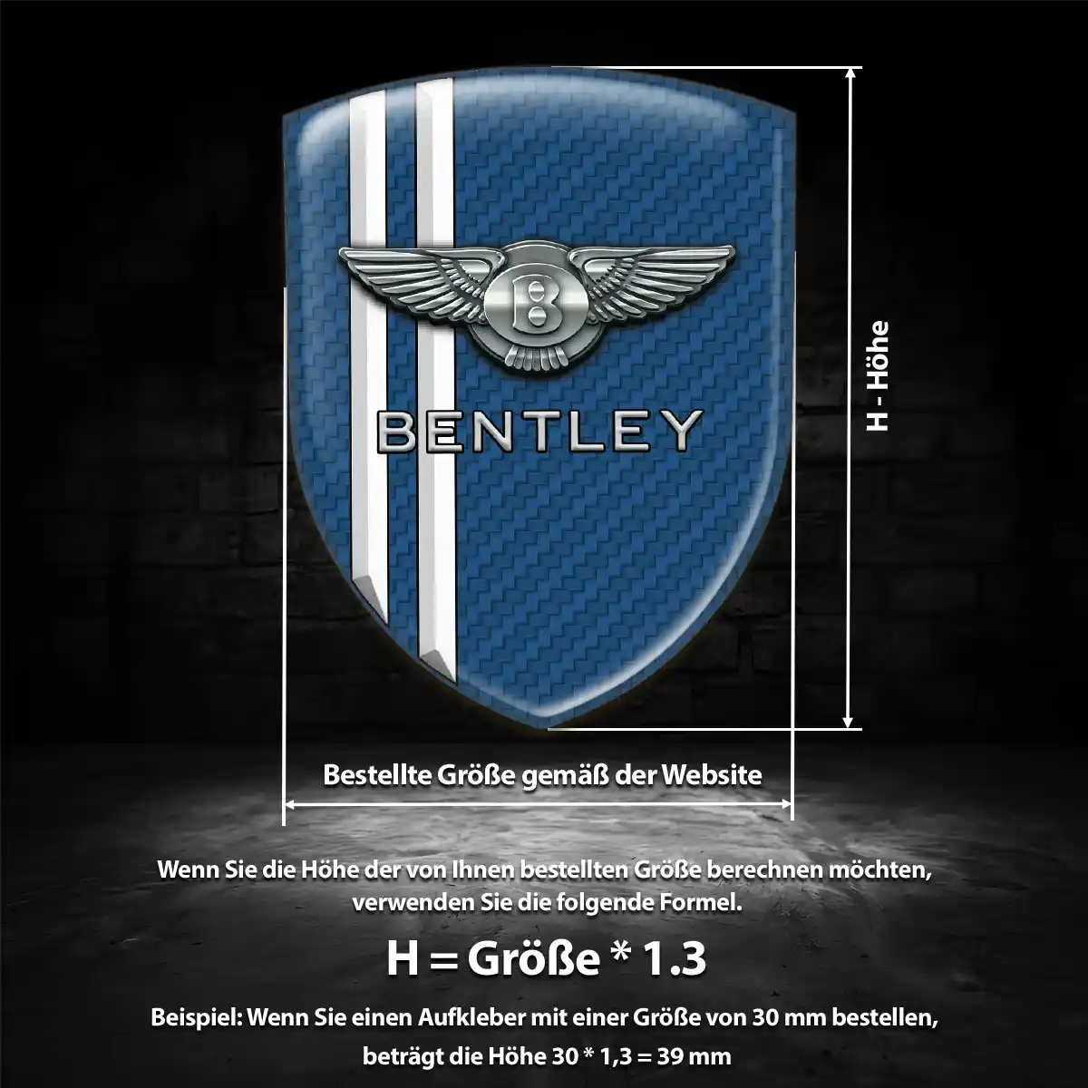 Bentley Aufkleber 3D Gel Emblem Elegantes Design