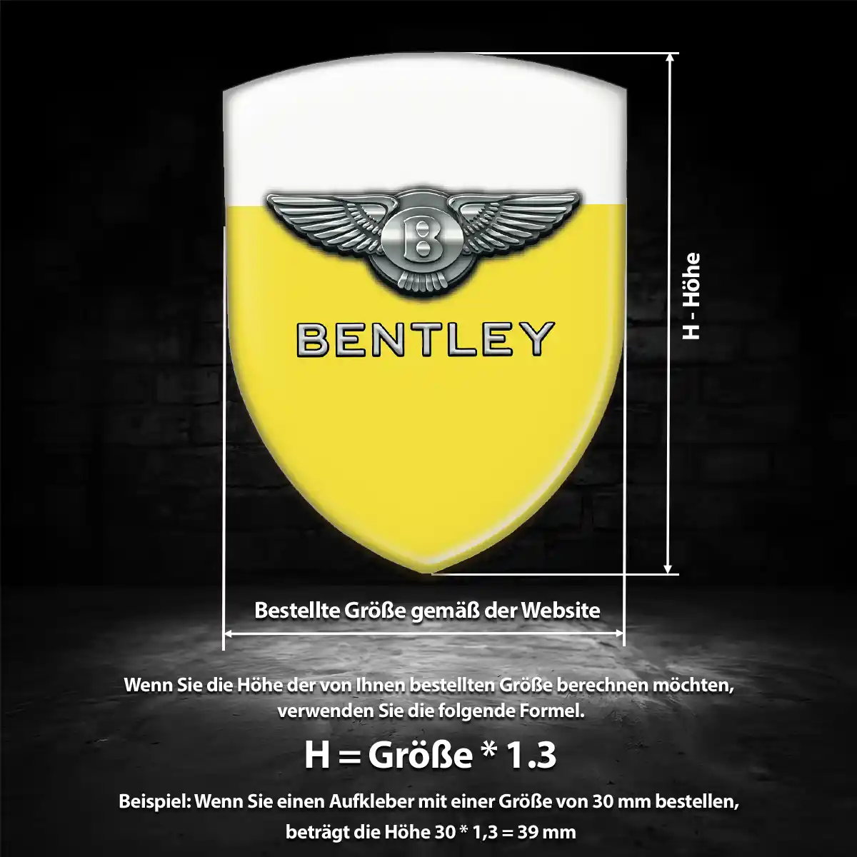 Bentley Aufkleber 3D Gel Emblem Erstklassige Qualität