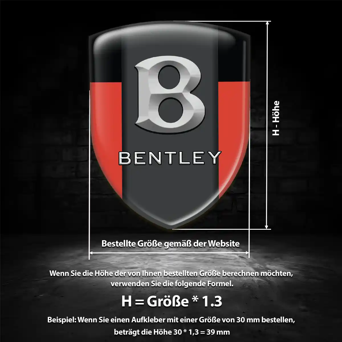 Bentley Aufkleber 3D Gel Emblem Höchste Qualität