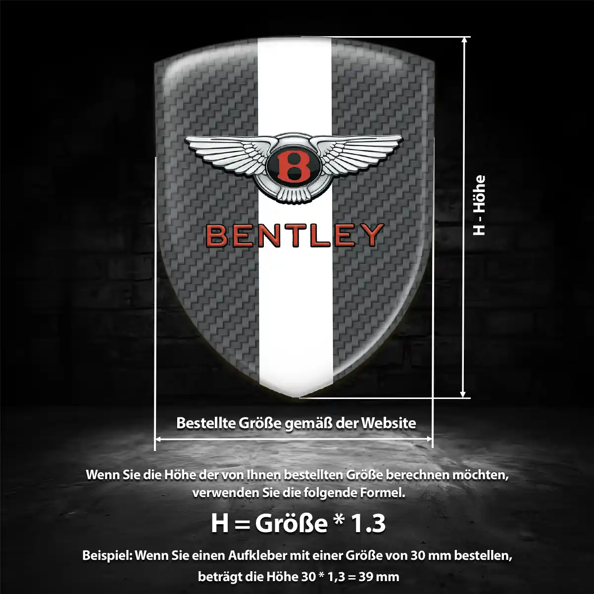 Bentley Aufkleber 3D Gel Emblem Interieurdesign