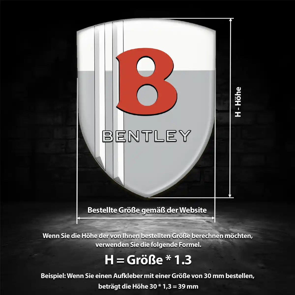 Bentley Aufkleber 3D Gel Emblem Luxus-Edition