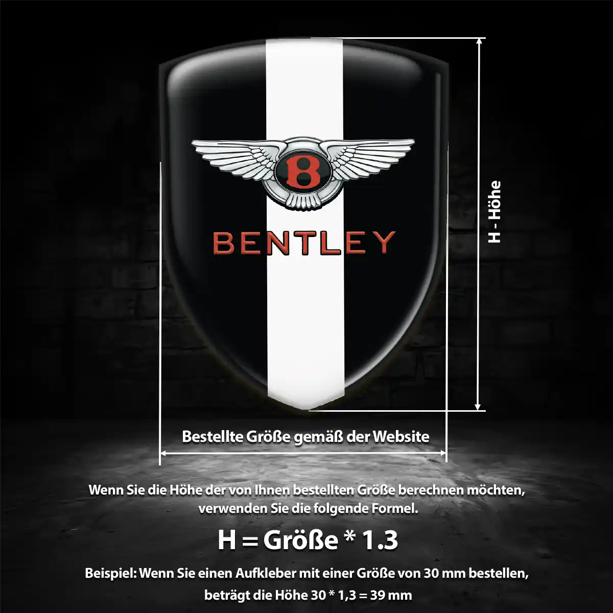 Bentley Aufkleber 3D Gel Emblem Markenedition