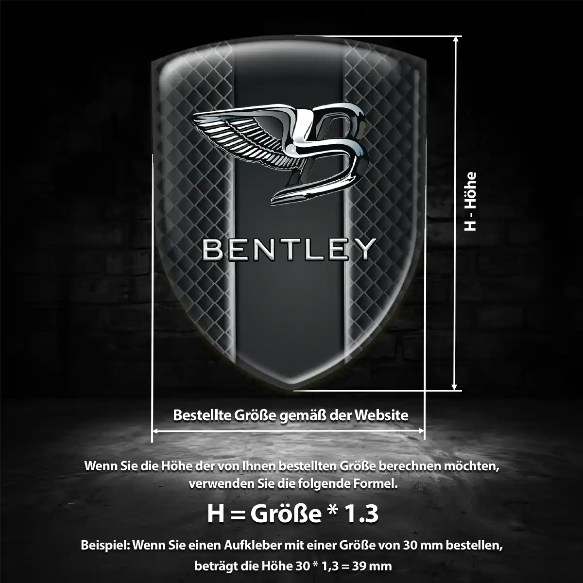 Bentley Aufkleber 3D Gel Emblem Premium-Edition