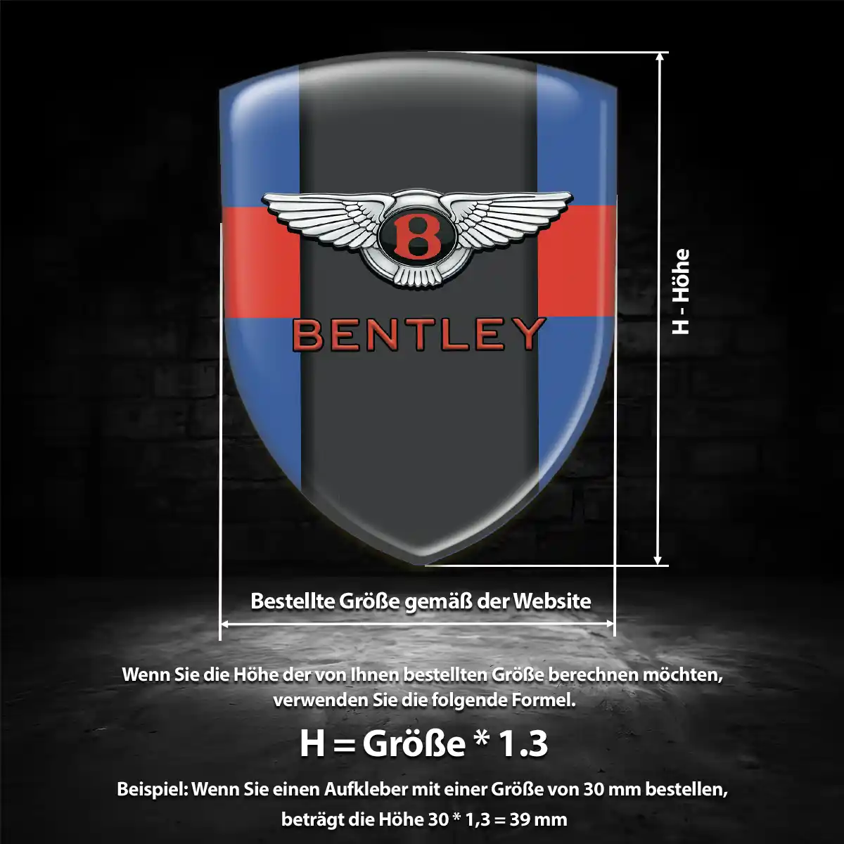 Bentley Aufkleber 3D Gel Emblem Premiumqualität