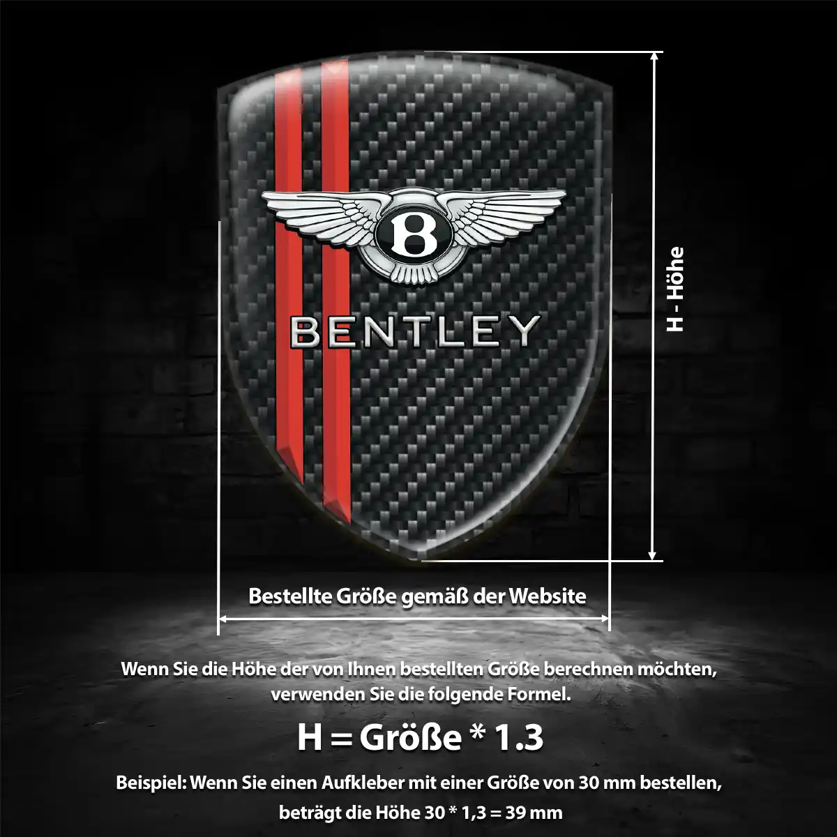 Bentley Aufkleber 3D Gel Emblem Stilvolles Design