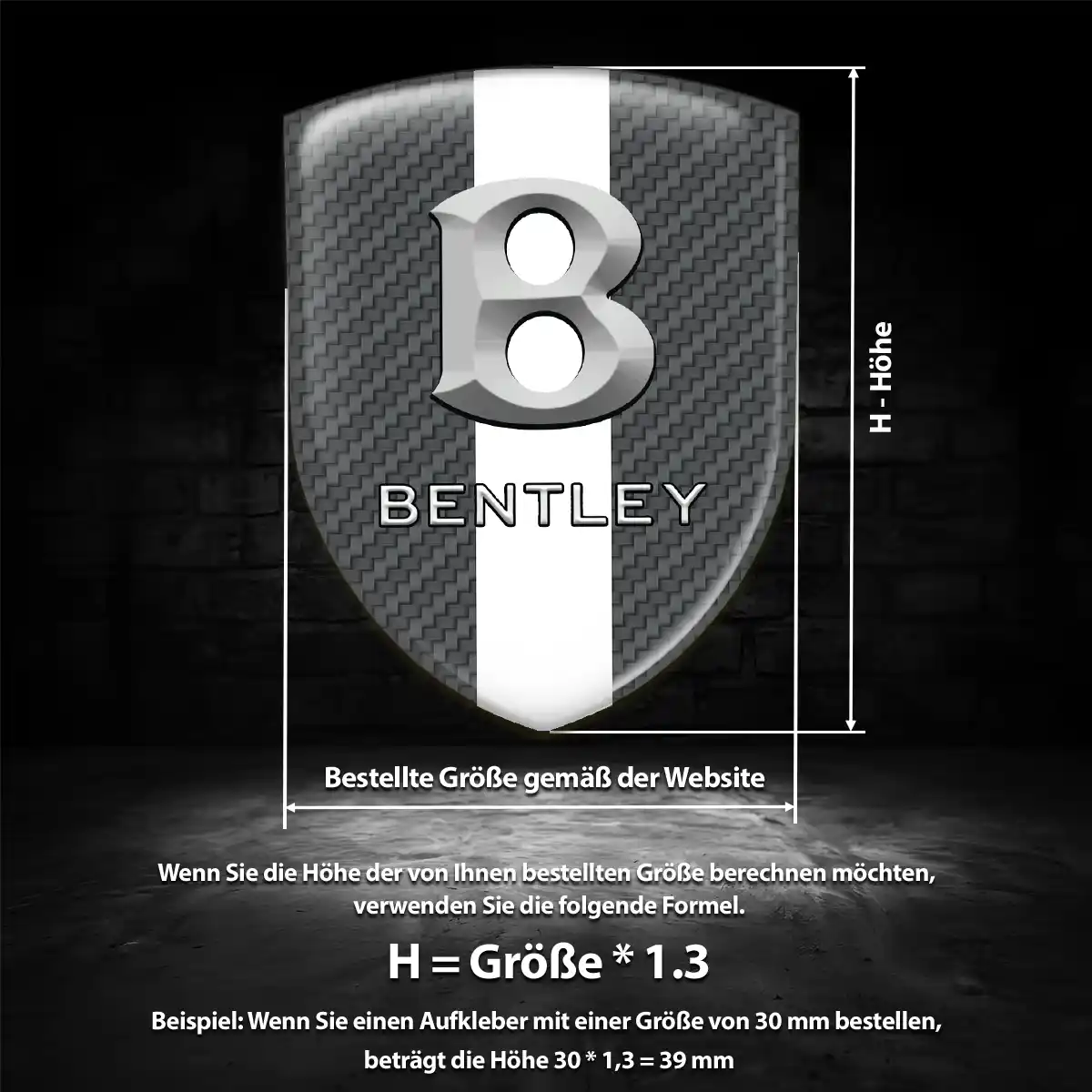 Bentley Aufkleber 3D Gel Emblem Tuningfahrzeug