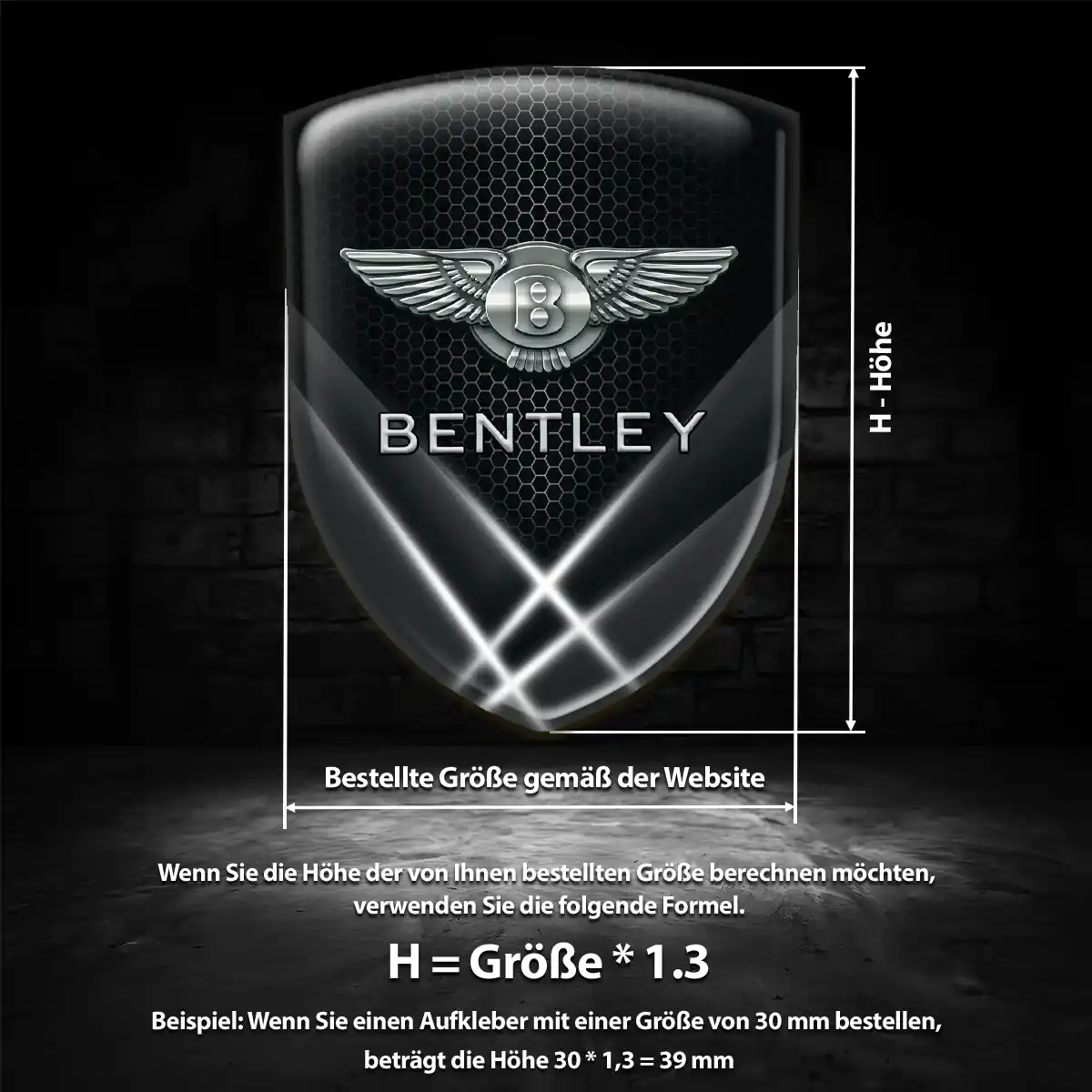 Bentley Aufkleber 3D Gel Embleme Anspruchsvolles Design
