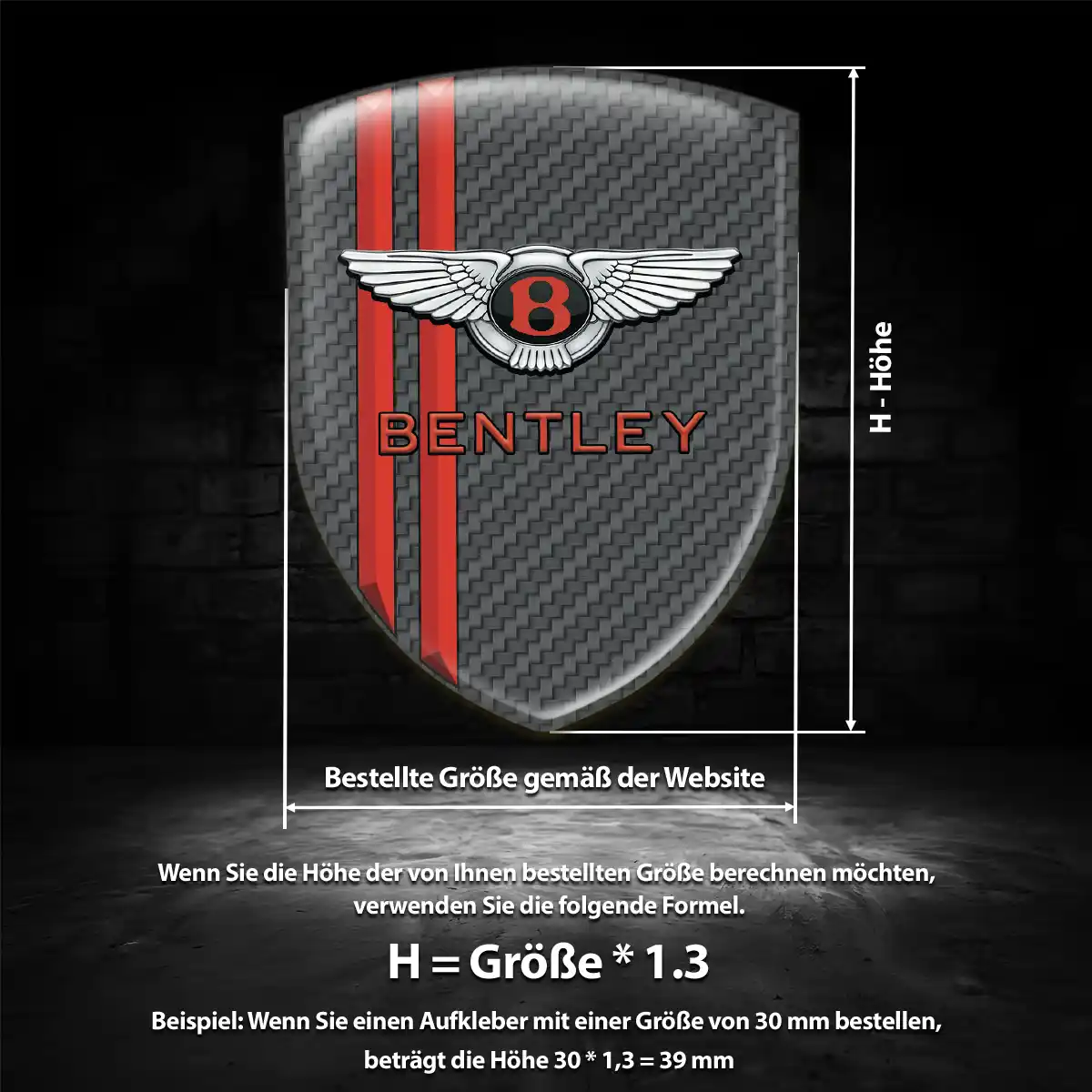 Bentley Aufkleber 3D Gel Embleme Auto Elegantes Design