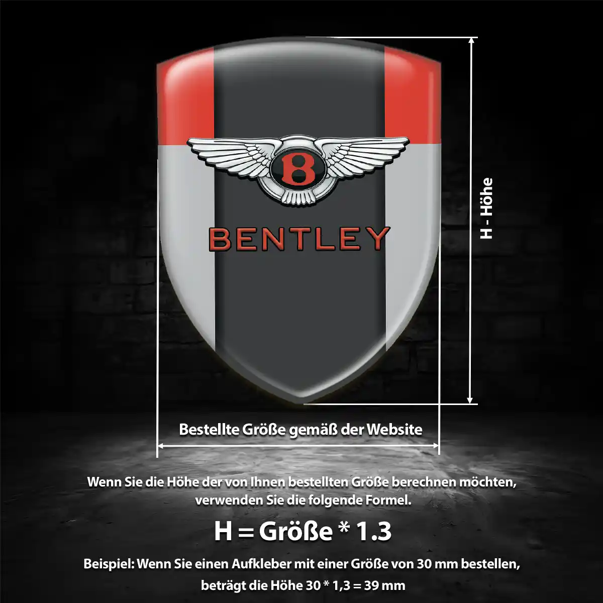 Bentley Aufkleber 3D Gel Embleme Auto Interieurdesign
