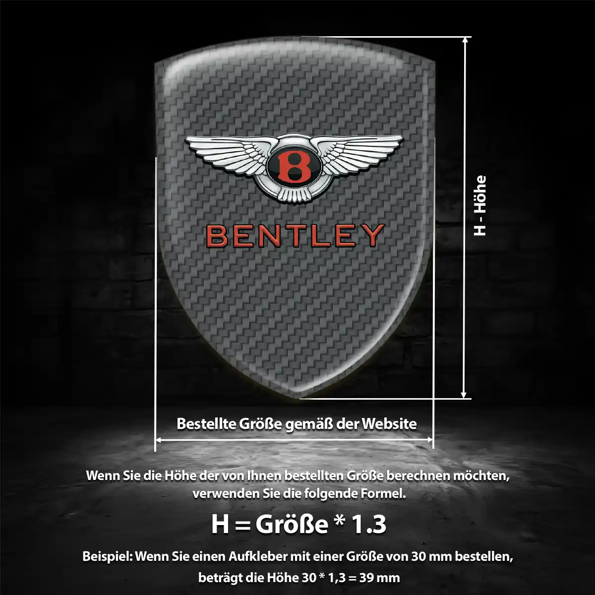 Bentley Aufkleber 3D Gel Embleme Auto Premium-Edition