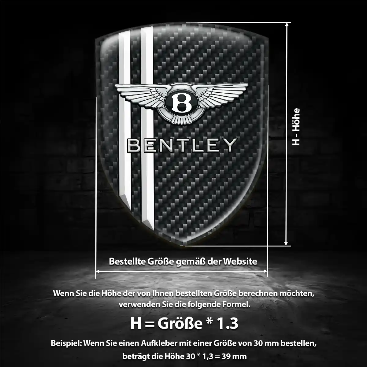 Bentley Aufkleber 3D Gel Embleme Edles Design
