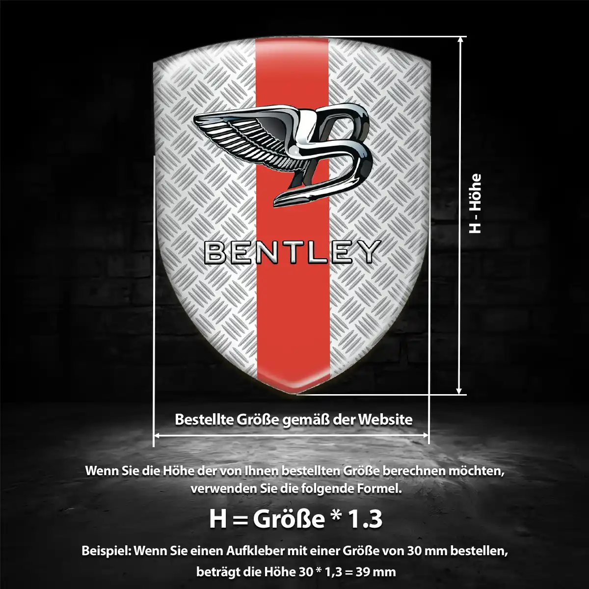 Bentley Aufkleber 3D Gel Embleme Elegantes Design