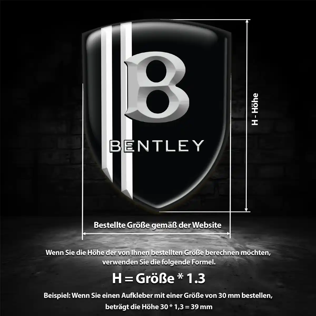 Bentley Aufkleber 3D Gel Embleme Erstklassige Qualität