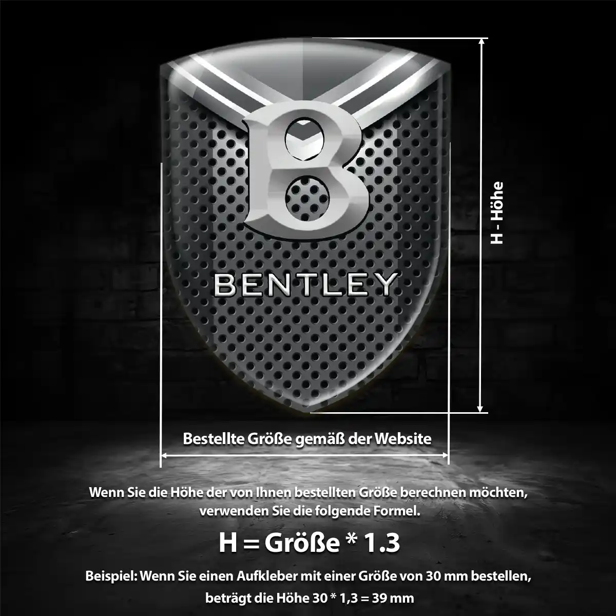 Bentley Aufkleber 3D Gel Embleme Hochwertiges Harz