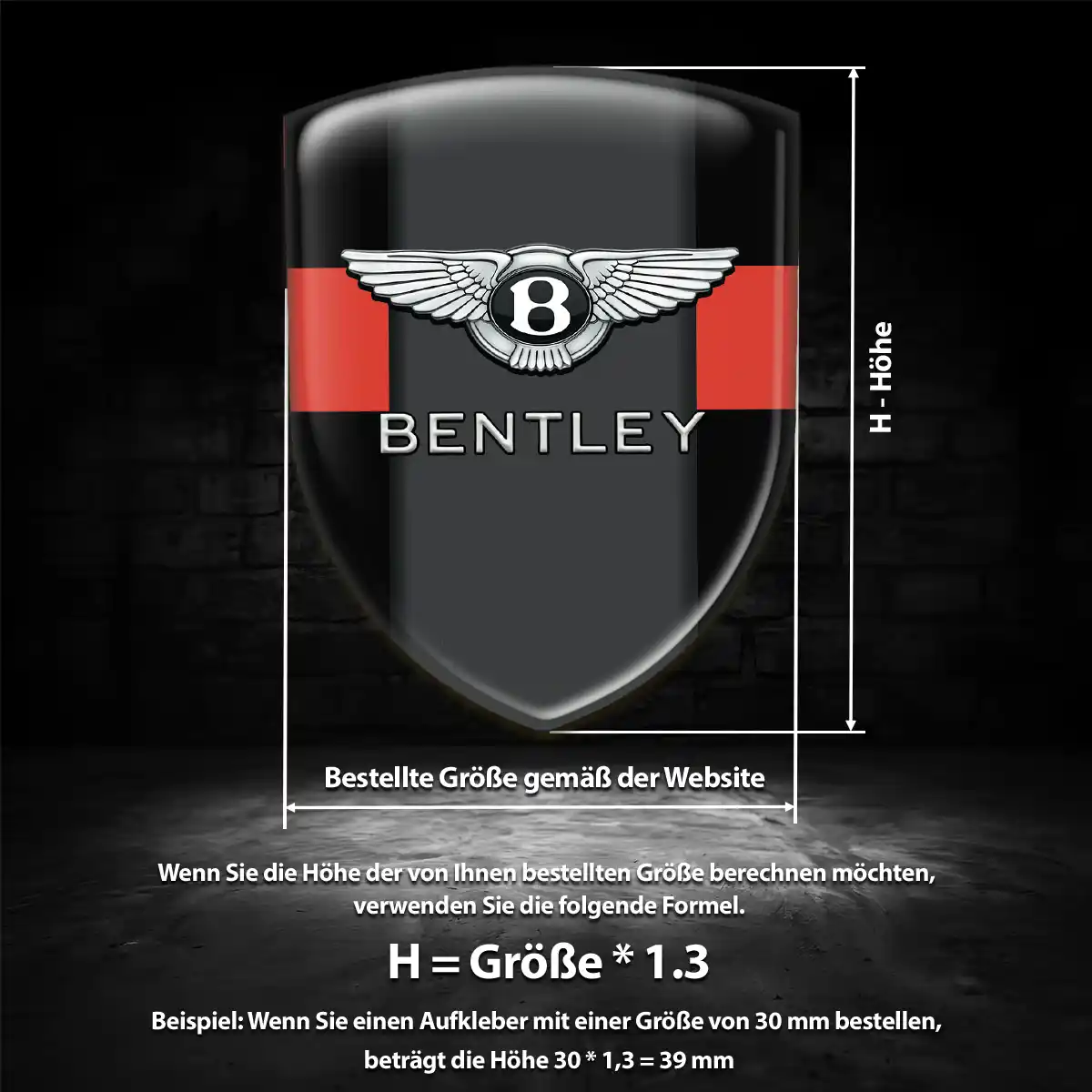 Bentley Aufkleber 3D Gel Embleme Interieurdesign