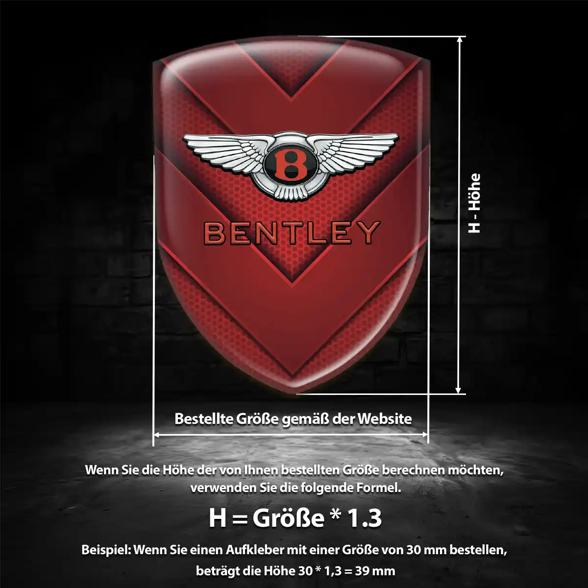 Bentley Aufkleber 3D Gel Embleme Limitierte Auflage