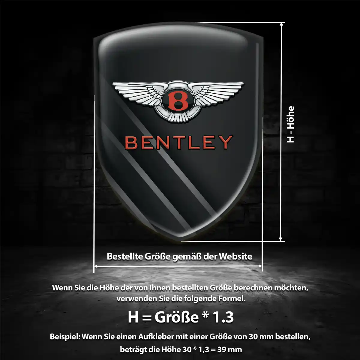 Bentley Aufkleber 3D Gel Embleme Markenedition