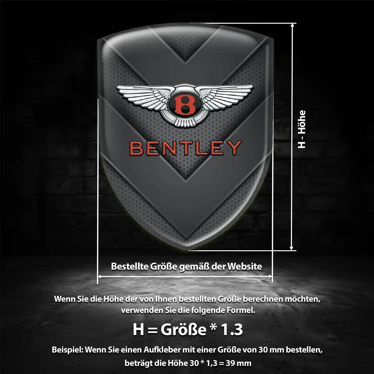 Bentley Aufkleber 3D Gel Embleme Stilvolles Design