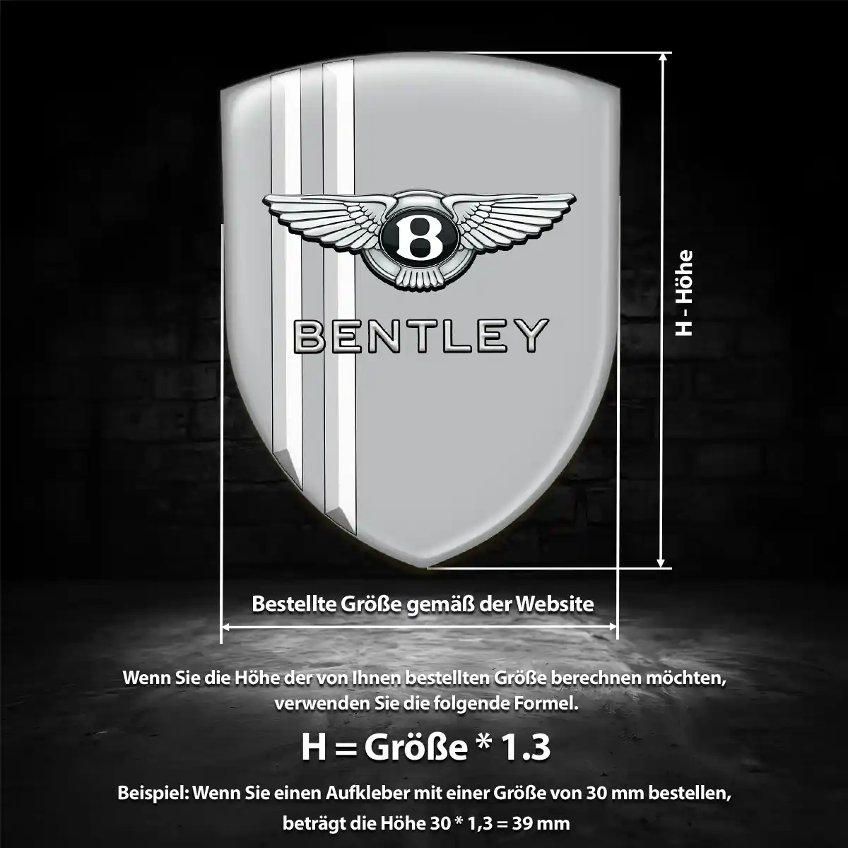 Bentley Aufkleber 3D Gel Embleme Tuningfahrzeug