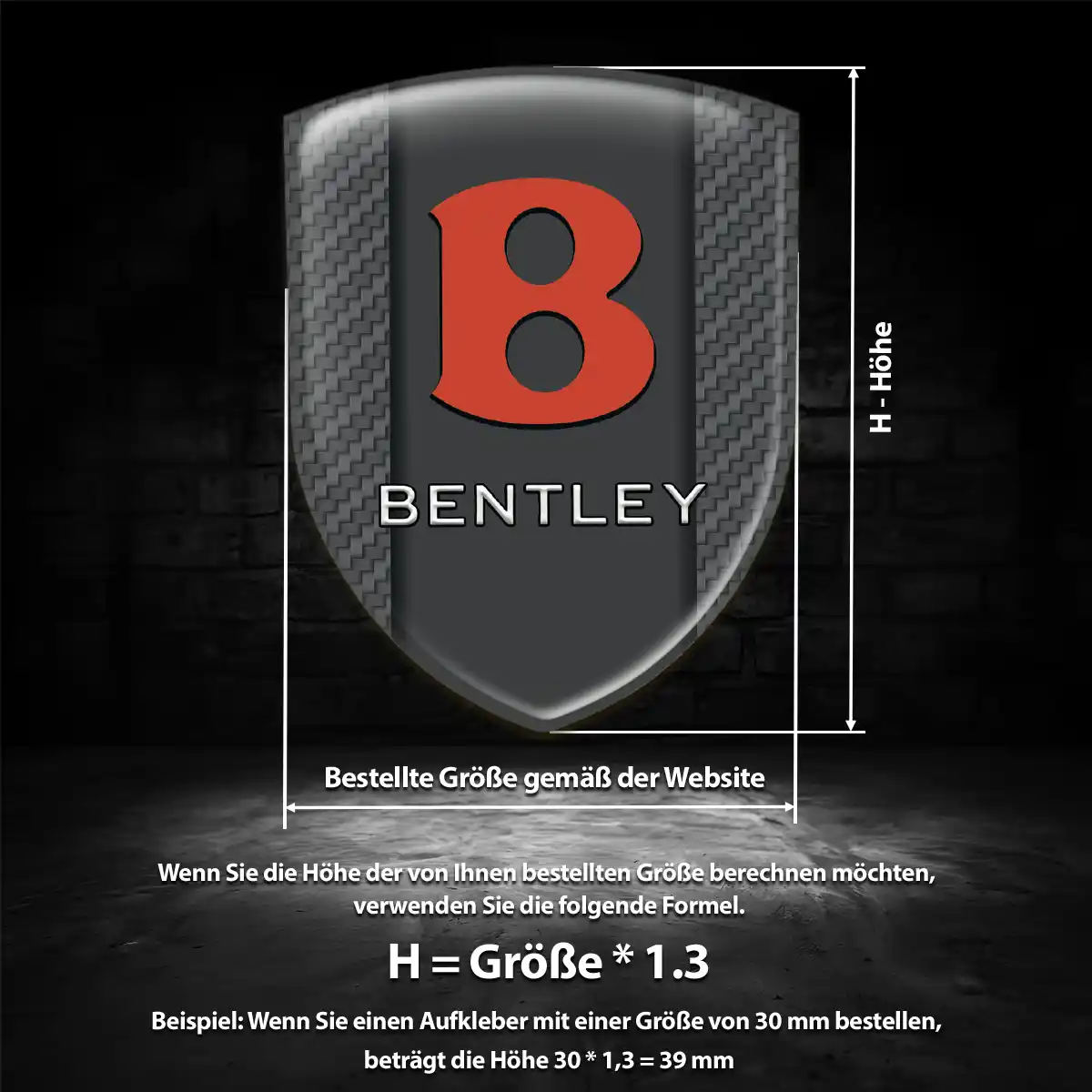 Bentley Aufkleber 3D Gel Silikon Ausdrucksstarkes Design