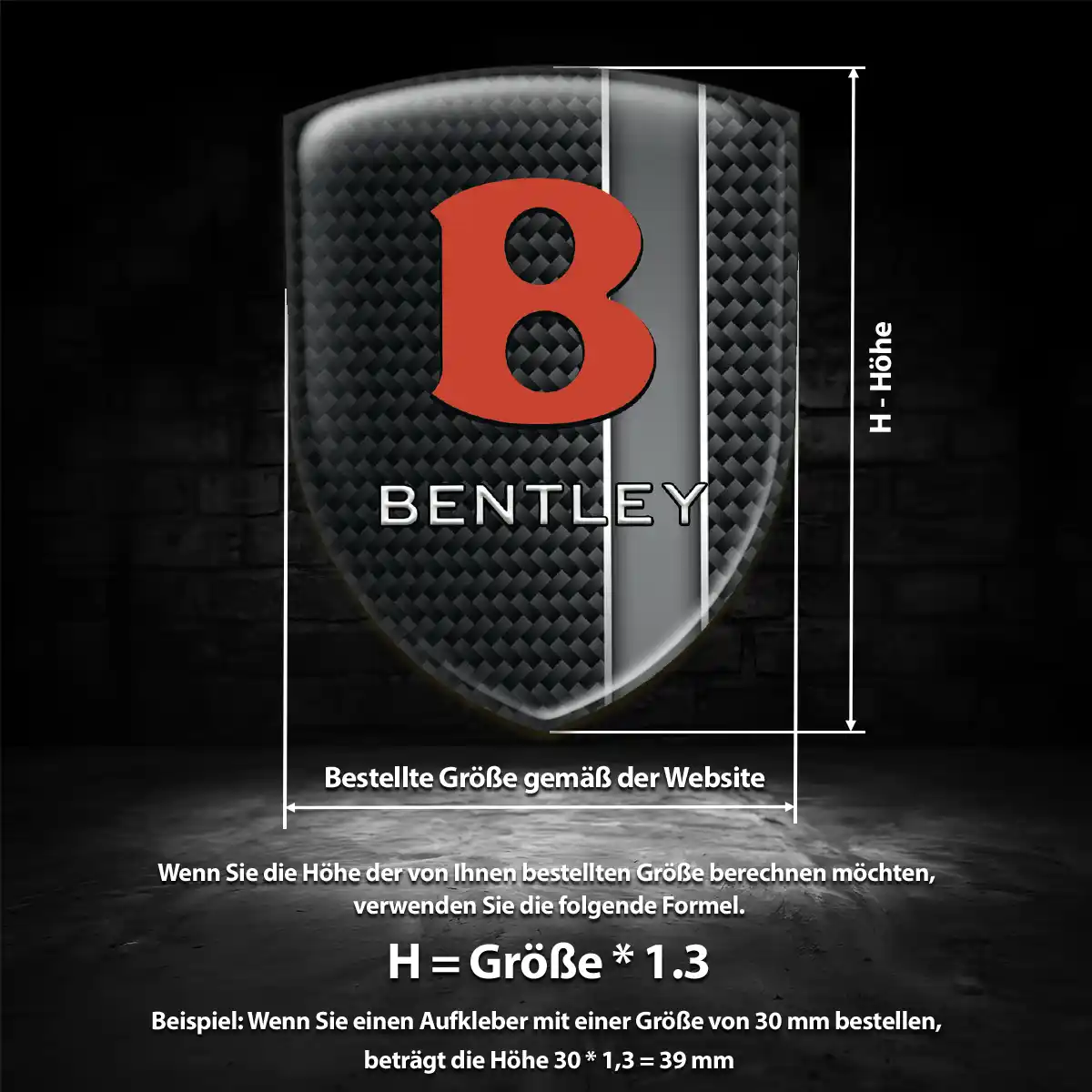 Bentley Aufkleber 3D Gel Silikon Auto Edles Design