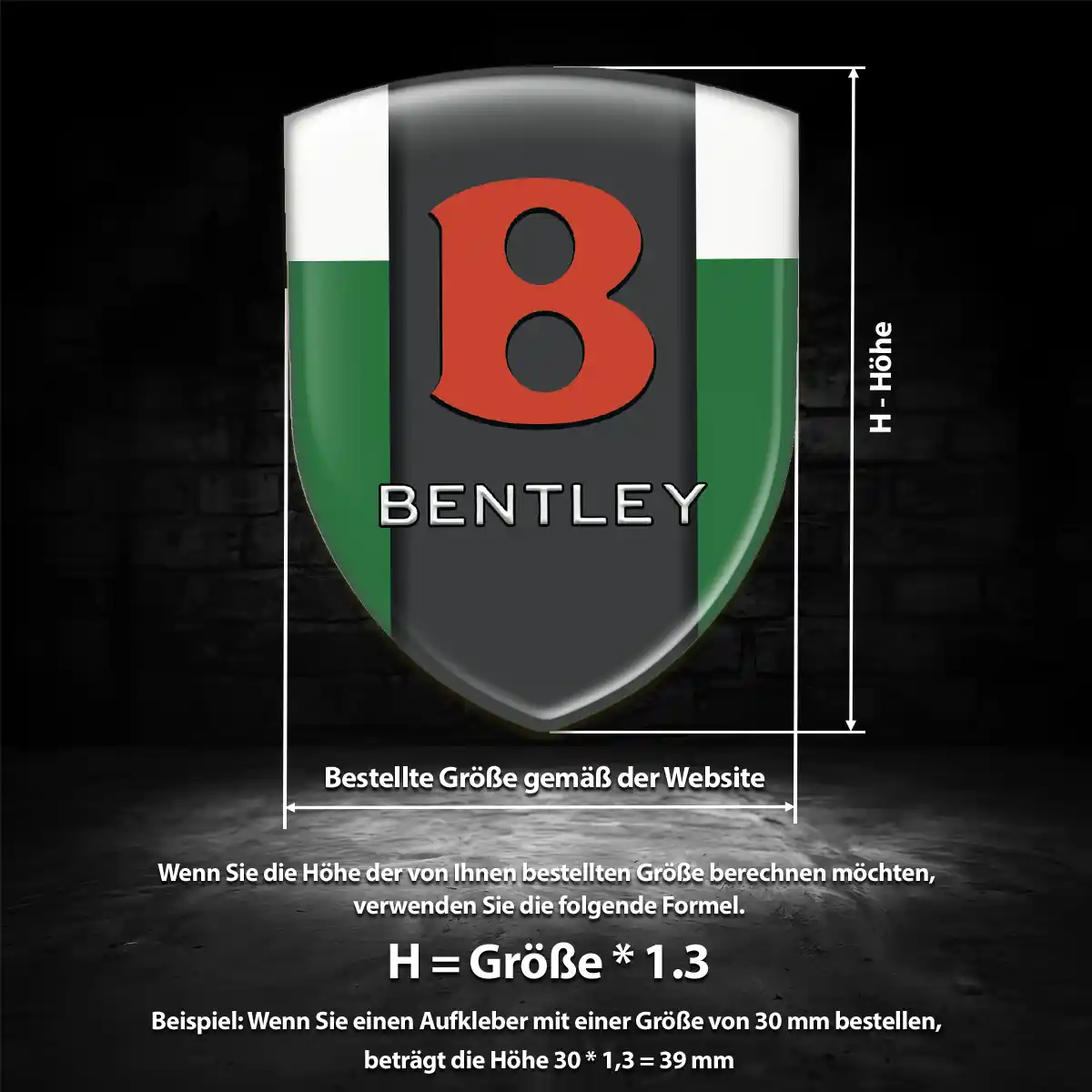 Bentley Aufkleber 3D Gel Silikon Auto Elegantes Design